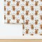 Highland Cow Scottish Shaggy Floral Baby Calf Spring Cattle Custom Pre-pasted Wallpaper by Spoonflower Pre-Pasted Wallpaper 2FT Wide